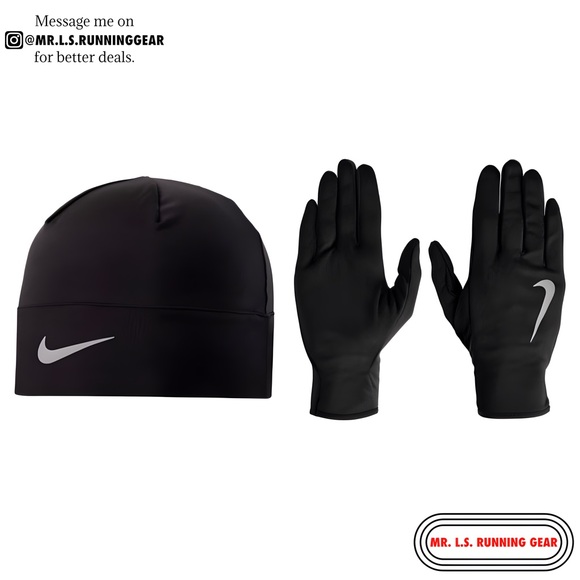 Nike Dri-FIT Running Hat & Glove Set NRC37082 - Picture 5 of 7